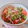 あーちゃん·͜· ♡の作ってみた!投稿(簡単おいしい☆やみつき『豆苗とミニトマトとハムの旨味サラダ』)
