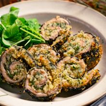 秋刀魚の香味パン粉ロール焼き