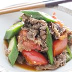 牛肉と夏野菜のオイスター炒め
