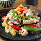 レンジで簡単💛ごはんがおいしい♪豚こまと秋なすの甘味噌蒸し