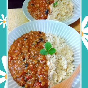 チョロリスの作ってみた!投稿(【チーズと茄子のキーマカレー】レンジで本格◎濃厚チーズ♡)