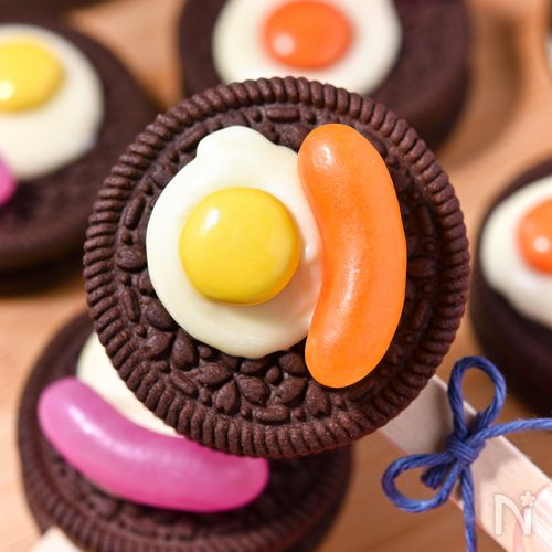目玉焼きクッキーチョコポップ│材料4つ可愛すぎるバレンタイン