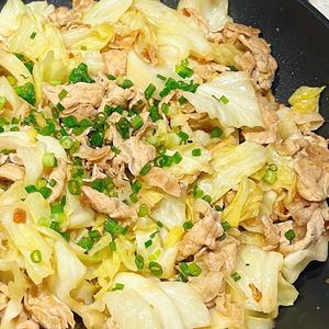 piemamaの作ってみた!投稿(【フライパンで5分】豚こまとキャベツの梅味噌蒸し)