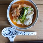 レンジで作る♡豚キムチスープ