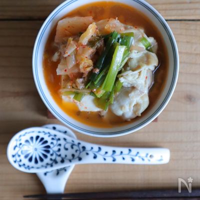 レンジで作る♡豚キムチスープ