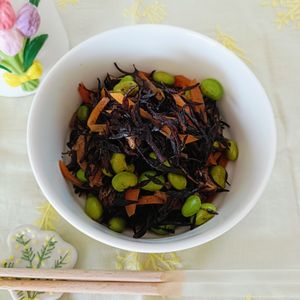 AKARI☆の作ってみた!投稿(【お弁当の作り置きに】基本のひじき煮【枝豆入り】)