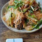 サバ缶と水菜の韓国風サラダ