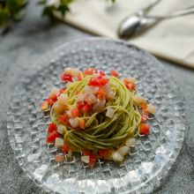 　【バジル香るホタテとトマトのフェデリーニ】～前菜仕立て～