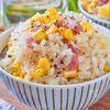 【とうもろこしとベーコンの炊き込みご飯】うどんスープで絶品!