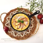 焼くまで5分♡簡単♡りんごのヨーグルトクラフティ