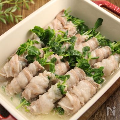 レンジで簡単！豚しゃぶ豆苗