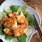 ビタミン野菜と鶏むね肉で元気とキレイ♪鶏天風フライパン焼き