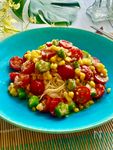 そうめんが合う〜夏野菜たっぷり明太子そうめん