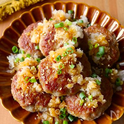 ワンパン10分【おろしポン酢豆腐ハンバーグ】卵&パン粉不要♩
