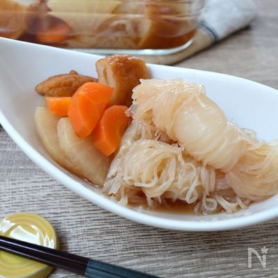 【カラダ温まる!】さつま揚げと結びしらたきのだし煮