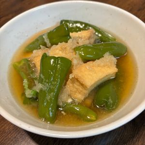 なつの作ってみた!投稿(作業時間3分《ピーマンと厚揚げのおろし煮》)