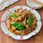 豚肉とピーマンときのこのオイスター炒め