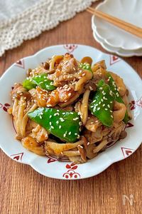 豚肉とピーマンときのこのオイスター炒め
