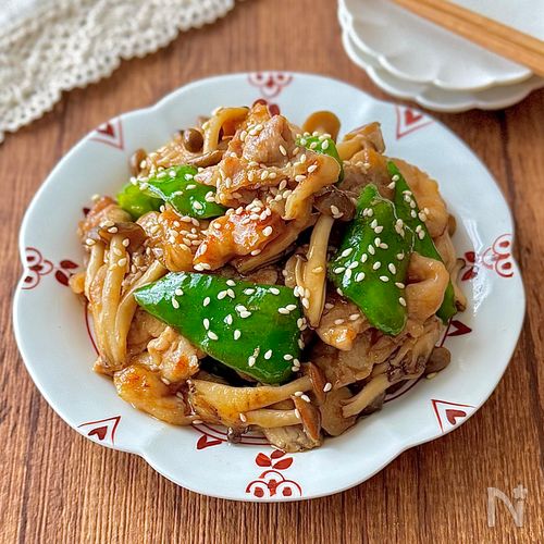 豚肉とピーマンときのこのオイスター炒め