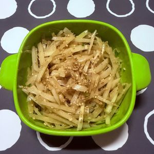 m★egの作ってみた!投稿(レンジで。だいこんの皮のナムル)