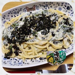 ナムディの作ってみた!投稿(混ぜるだけで絶品！海苔まみれクリームパスタ)