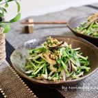 豆苗とささ身の昆布茶和え