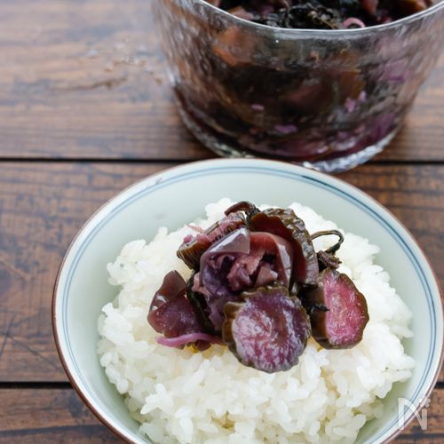 「これも手作り♪」赤しそ香る【しば漬け】