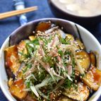 5分de完成♡甘酸っぱさがたまらない♡茄子の梅てりやき丼♡