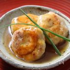 海老しんじょ風～海老と大豆の揚げ焼き団子　あんかけ仕立て