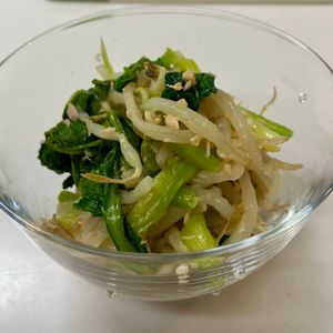 (・∀・)コロンの作ってみた!投稿(レンジで簡単♩小松菜ともやしのうまツナ和え)