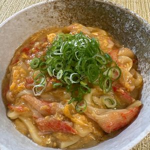 楽ラク手抜キッチン🐶🐾の作ってみた!投稿(【とろとろ卵とカニカマのあんかけうどん】簡単なのに絶品！)