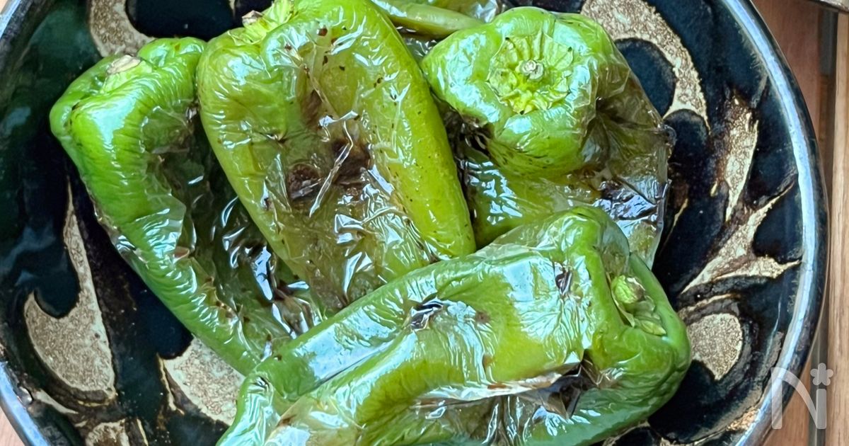 ピーマン丸ごと！「焼きピーマンの焦がし醤油和え」