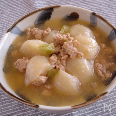 かぶと鶏ひき肉のほっこり煮。