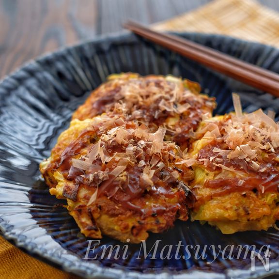 小麦粉不要＊キャベツと豚こまのお好み焼き風卵焼き＊