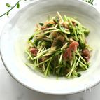 ハサミとボウルだけクッキング♪豆苗のなめ茸梅ナムル