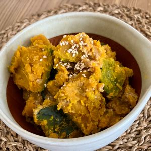 みさみさばぁば🌱の作ってみた!投稿(マンネリ打破　カボチャのごま味噌和え)