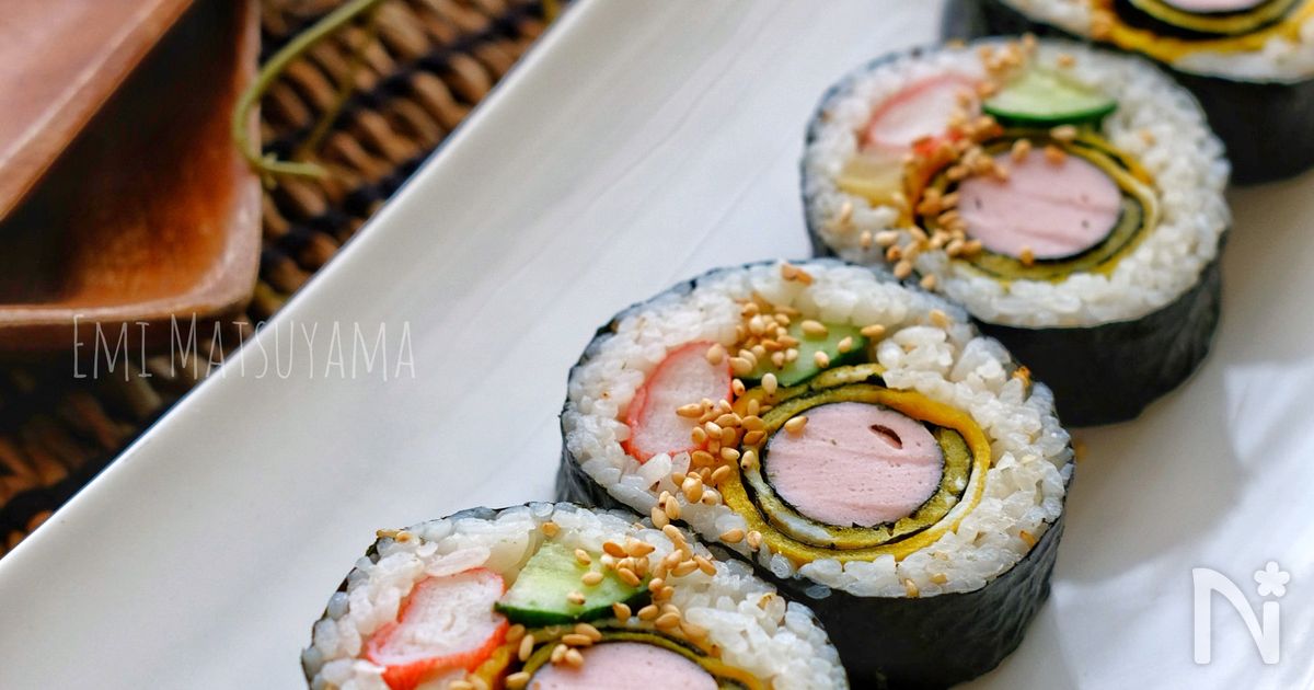 魚肉ソーセージと海苔の玉子巻きキンパ By 松山絵美 レシピサイト Nadia ナディア プロの料理家のおいしいレシピ