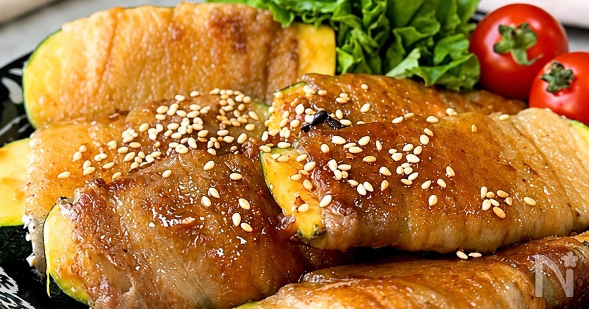 【肉巻きズッキーニ】巻いて絡めるだけ♪