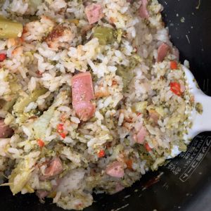 ごさろの作ってみた!投稿(ブロッコリーとベーコンの炊き込みご飯)