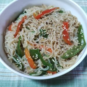 M＊Pの作ってみた!投稿(和食のヘルシー惣菜😘糸こんにゃくとピーマンのきんぴら😋)