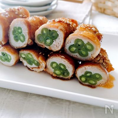 いんげんの豚バラ肉巻き・甘辛だれ（お弁当のおかず）