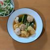 かおちゃんの作ってみた!投稿(簡単鶏団子と小松菜とおあげのとろみ煮)