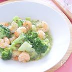 海老とブロッコリーのコリアンダーあんかけ　スパイス料理