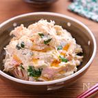 【里芋とハムのしそポテサラ】冷凍里芋でねっとり和風副菜♪