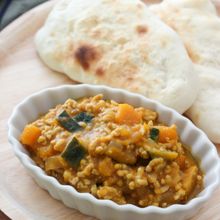 かぼちゃのキーマカレー♪ノンオイル小麦粉なし！カレー粉で簡単
