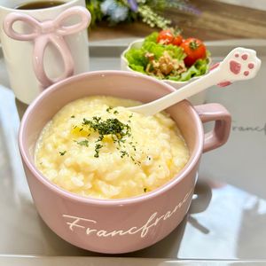 のりのり🐾🎀🤍の作ってみた!投稿(レンジで簡単！コーンポタージュスープの素で♪簡単リゾット)