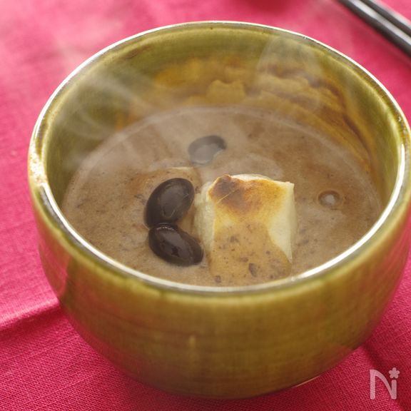 豆好きさんの黒豆汁粉。