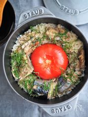サバ缶と丸ごとトマトの炊き込みごはん