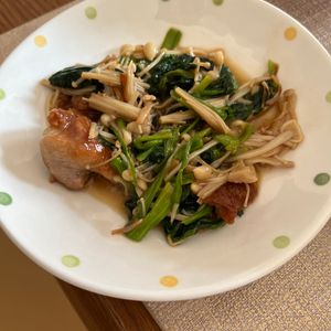 938668の作ってみた!投稿(ワンパン10分！【鶏肉とえのきの旨だしあんかけ】生姜香る♩)