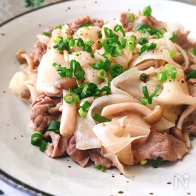 塩もみ大根と豚肉のオイスターソース炒め